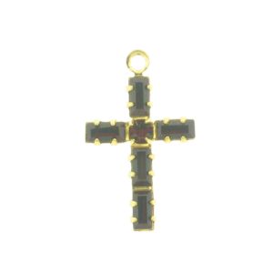 41205 - Swarovski 19x11mm Gold Plated Cross - Siam 41205 - Swarovski 19x11mm Gold Plated Cross - Siam