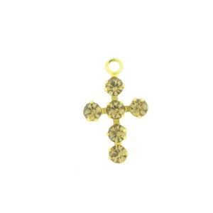 47206 - Swarovski 14x9mm Gold Plated Cross - Light Col.Topaz 47206 - Swarovski 14x9mm Gold Plated Cross - Light Col.Topaz