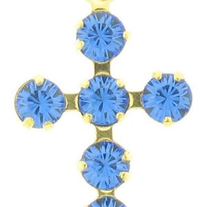 47206 - Swarovski 14x9mm Gold Plated Cross - Sapphire 47206 - Swarovski 14x9mm Gold Plated Cross - Sapphire