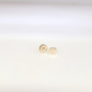 5.25×2.75mm Gold Filled Corrugated Flat Rondelle