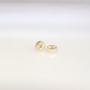 6.25×3.25mm Gold Filled Corrugated Flat Rondelle