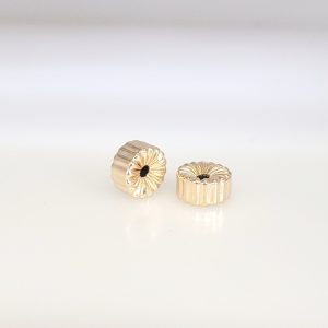 9×4.5mm Gold Filled Corrugated Flat Rondelle
