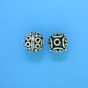 15043 - Bali Silver Round Bead 10x10mm 15043 - Bali Silver Round Bead 10x10mm