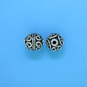 15049 - Bali Silver Round Bead 10.5x9mm 15049 - Bali Silver Round Bead 10.5x9mm
