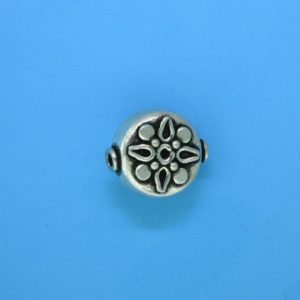 15072 - Bali Silver Flat Round Bead 14x13x8mm 15072 - Bali Silver Flat Round Bead 14x13x8mm