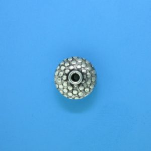 15073 - Bali Silver Flat Round Bead 12x7mm 15073 - Bali Silver Flat Round Bead 12x7mm
