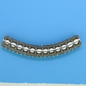 15488 - Bali Silver Curved Tube 52x6mm 15488 - Bali Silver Curved Tube 52x6mm