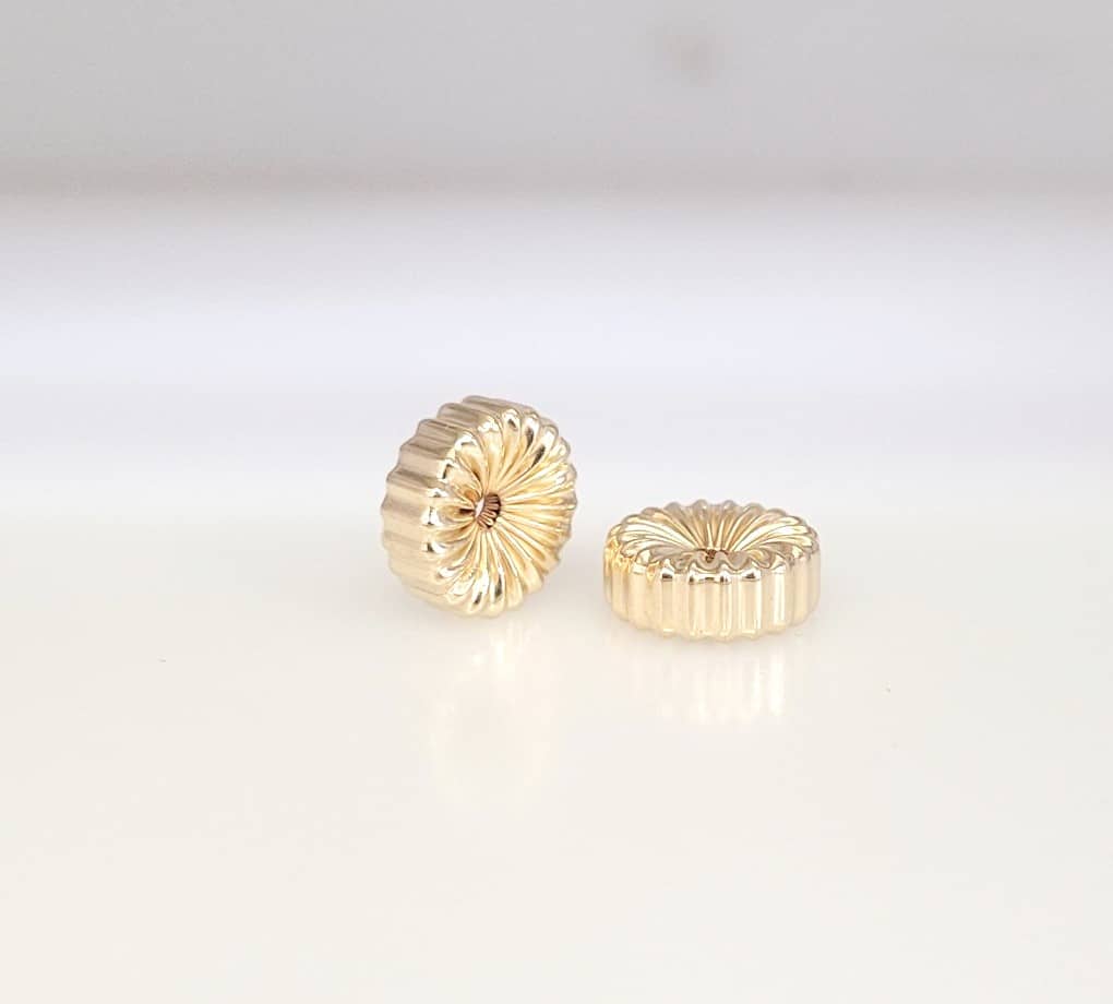 12.5x5mm Gold Filled Corrugated Flat Rondelle 12.5x5mm Gold Filled Corrugated Flat Rondelle