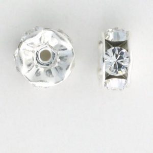3604S - 4mm Swarovski Rhinestone Silver Plated Rondelle - Crystal