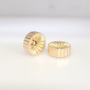 17x7mm Gold Filled Corrugated Flat Rondelle