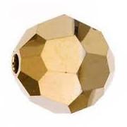 5000 - 6mm Swarovski Round Crystal Bead - Dorado 2x 5000 - 6mm Swarovski Round Crystal Bead - Dorado 2x