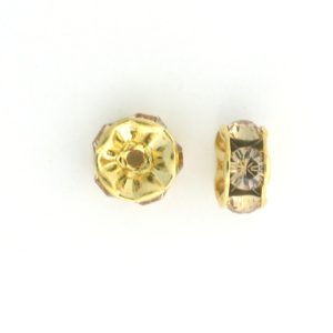 3606 - 6mm Swarovski Rhinestone Gold Plated Rondelle - Lt.Col.Topaz 3606 - 6mm Swarovski Rhinestone Gold Plated Rondelle - Lt.Col.Topaz