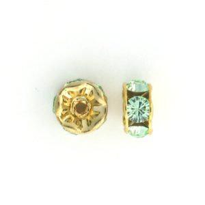 3606 - 6mm Swarovski Rhinestone Gold Plated Rondelle - Chrysolite 3606 - 6mm Swarovski Rhinestone Gold Plated Rondelle - Chrysolite