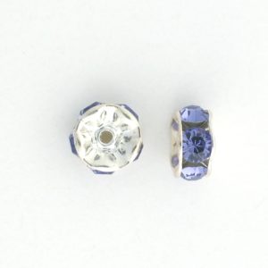 3606S - 6mm Swarovski Rhinestone Silver Plated Rondelle - Tanzanite 3606S - 6mm Swarovski Rhinestone Silver Plated Rondelle - Tanzanite