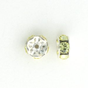 3606S - 6mm Swarovski Rhinestone Silver Plated Rondelle - Jonquil 3606S - 6mm Swarovski Rhinestone Silver Plated Rondelle - Jonquil