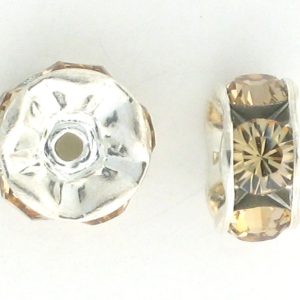 3606S - 6mm Swarovski Rhinestone Silver Plated Rondelle - Lt.Col.Topaz 3606S - 6mm Swarovski Rhinestone Silver Plated Rondelle - Lt.Col.Topaz