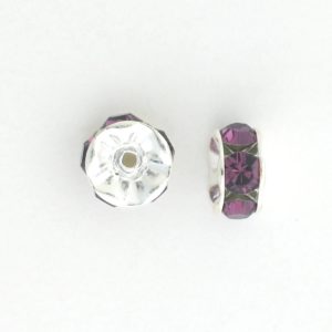 3606S - 6mm Swarovski Rhinestone Silver Plated Rondelle - Amethyst 3606S - 6mm Swarovski Rhinestone Silver Plated Rondelle - Amethyst