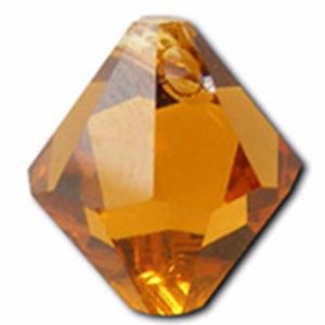 # 6301 - 6mm Swarovski Top Hole Bicone Pendant- Topaz # 6301 - 6mm Swarovski Top Hole Bicone Pendant- Topaz