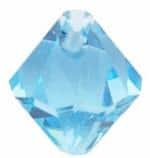 # 6301 - 6mm Swarovski Top Hole Bicone Pendant- Aquamarine # 6301 - 6mm Swarovski Top Hole Bicone Pendant- Aquamarine