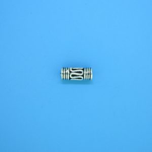 15197 - Bali Silver Cylindrical Bead 4x10mm
