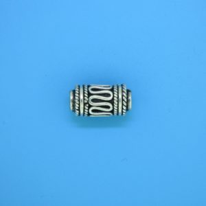 15215 - Bali Silver Cylindrical Bead 8x15mm 15215 - Bali Silver Cylindrical Bead 8x15mm
