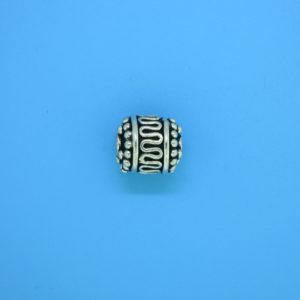 15217 - Bali Silver Cylindrical Bead 9x9mm 15217 - Bali Silver Cylindrical Bead 9x9mm