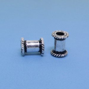15229 - Bali Silver Cylindrical Bead 6x8mm 15229 - Bali Silver Cylindrical Bead 6x8mm