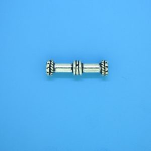 15232 - Bali Silver Cylindrical Bead 5x20mm 15232 - Bali Silver Cylindrical Bead 5x20mm