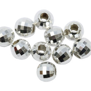 1306 - 6mm Sterling Silver Fancy Mirror Bead 1306 - 6mm Sterling Silver Fancy Mirror Bead