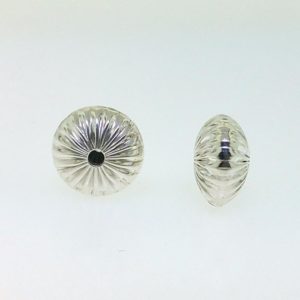 1227 - 9mm Sterling Silver Straight Corrugated Round Saucer Bead 1227 - 9mm Sterling Silver Straight Corrugated Round Saucer Bead