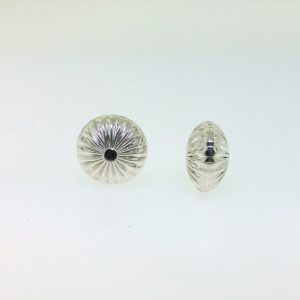 1224 - 4mm Sterling Silver Straight Corrugated Round Saucer Bead 1224 - 4mm Sterling Silver Straight Corrugated Round Saucer Bead