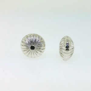 638 - 7mm Sterling Silver Straight Corrugated Round Saucer Bead 638 - 7mm Sterling Silver Straight Corrugated Round Saucer Bead