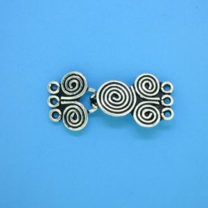 15444 - Bali Silver 3 Strands Clasp 14x30mm 15444 - Bali Silver 3 Strands Clasp 14x30mm