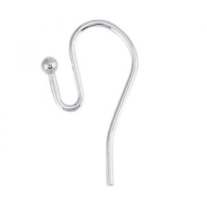 1340 - Sterling Silver Ear Wire with Loop and Ball End 1340 - Sterling Silver Ear Wire with Loop and Ball End