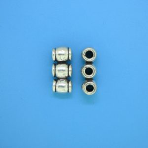 15573 - Bali Silver 3 Hole Spacer Bead 7x15mm