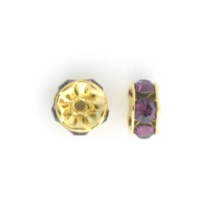 3605 - 5mm Swarovski Rhinestone Gold Plated Rondelle - Amethyst 3605 - 5mm Swarovski Rhinestone Gold Plated Rondelle - Amethyst