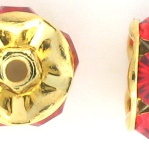 3605 - 5mm Swarovski Rhinestone Gold Plated Rondelle - Light Siam 3605 - 5mm Swarovski Rhinestone Gold Plated Rondelle - Light Siam