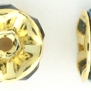 3605 - 5mm Swarovski Rhinestone Gold Plated Rondelle - Montana 3605 - 5mm Swarovski Rhinestone Gold Plated Rondelle - Montana