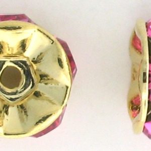 3605 - 5mm Swarovski Rhinestone Gold Plated Rondelle - Rose 3605 - 5mm Swarovski Rhinestone Gold Plated Rondelle - Rose