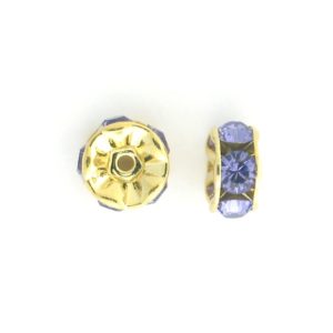 3605 - 5mm Swarovski Rhinestone Gold Plated Rondelle - Tanzanite 3605 - 5mm Swarovski Rhinestone Gold Plated Rondelle - Tanzanite