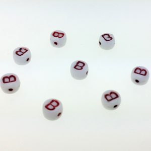 9011RW - 6mm Red and White Alphabet - B 9011RW - 6mm Red and White Alphabet - B