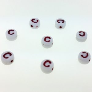 9011RW - 6mm Red and White Alphabet - C 9011RW - 6mm Red and White Alphabet - C