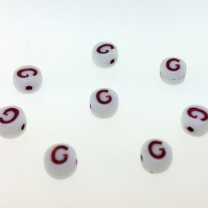 9011RW - 6mm Red and White Alphabet - G