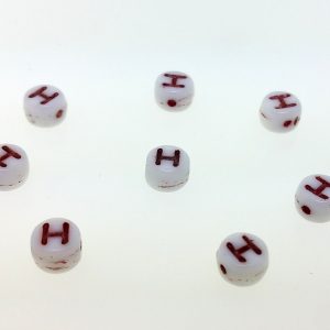 9011RW - 6mm Red and White Alphabet - H 9011RW - 6mm Red and White Alphabet - H