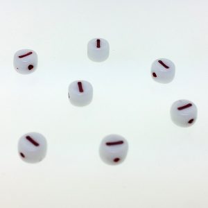 9011RW - 6mm Red and White Alphabet - I 9011RW - 6mm Red and White Alphabet - I