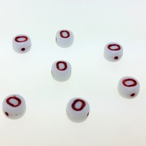 9011RW - 6mm Red and White Alphabet - O