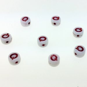 9011RW - 6mm Red and White Alphabet - Q