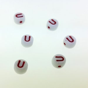 9011RW - 6mm Red and White Alphabet - U