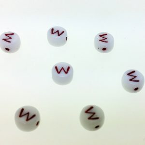9011RW - 6mm Red and White Alphabet - W 9011RW - 6mm Red and White Alphabet - W