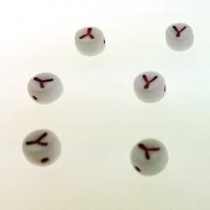 9011RW - 6mm Red and White Alphabet - Y 9011RW - 6mm Red and White Alphabet - Y